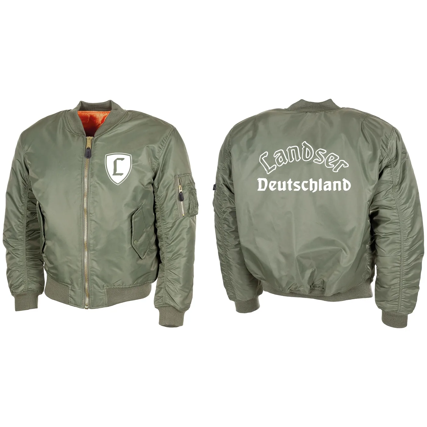Bestickte MA1 Bomberjacke, Oliv - Landser Deutschland