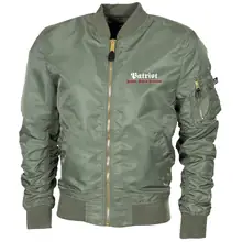 Bestickte MA1 Bomberjacke "Leichtversion" Schwarz - Patriot - gewählte Variante