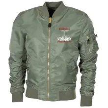 Bestickte MA1 Bomberjacke "Leichtversion" Schwarz - Tradition schlägt jeden Trend Vorderseite