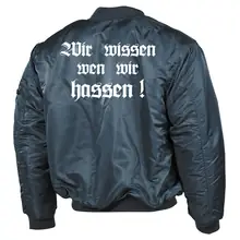 Bestickte MA1 Bomberjacke, Alphablau - Berserker Rückseite