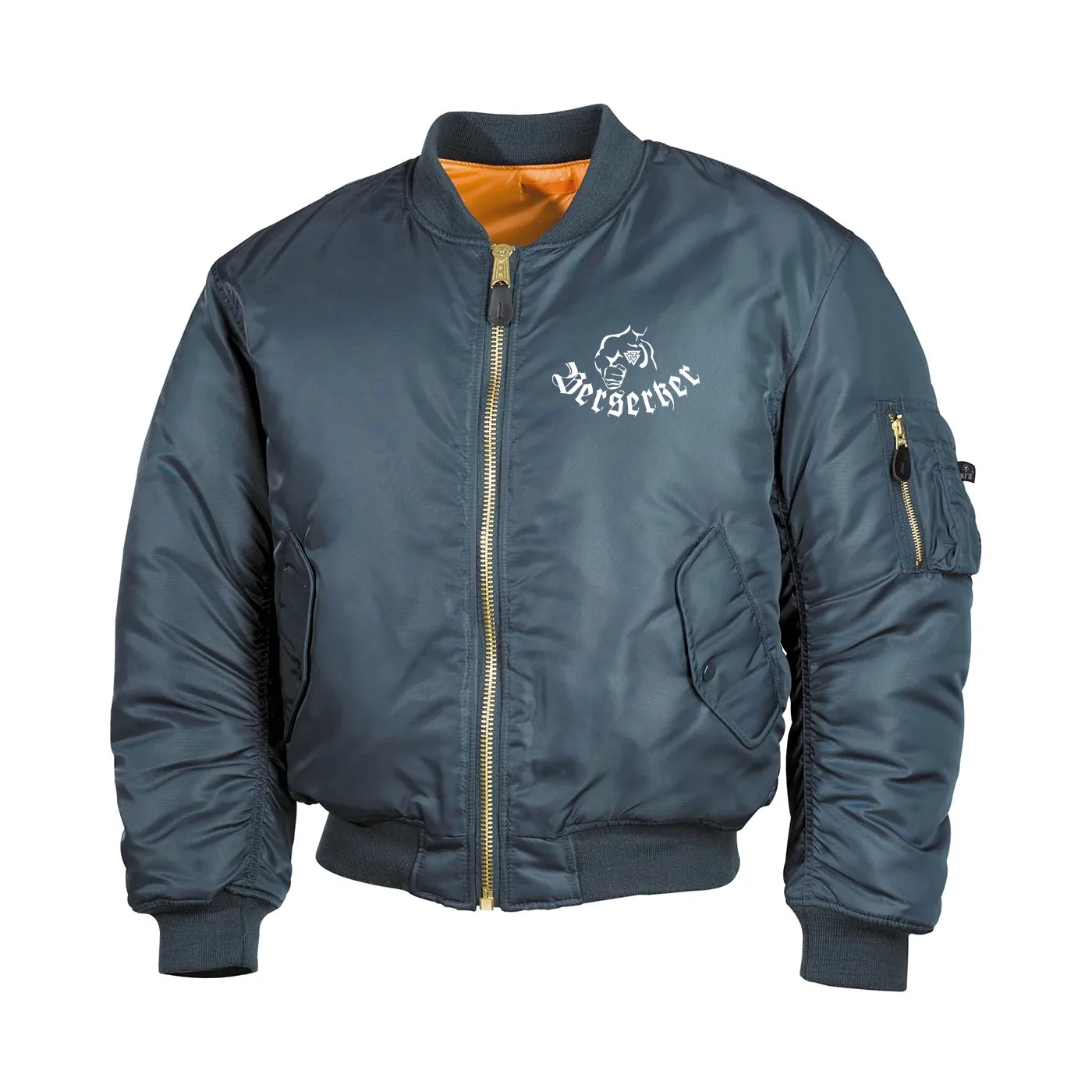 Bestickte MA1 Bomberjacke, Alphablau - Berserker