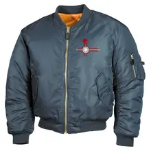 Bestickte MA1 Bomberjacke, Alphablau - Divison Deutschland Vorderseite