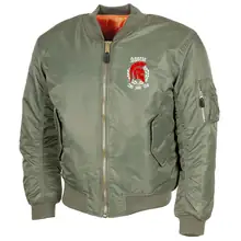 Bestickte MA1 Bomberjacke, Oliv - Sparta, bis zum Tod Vorderseite