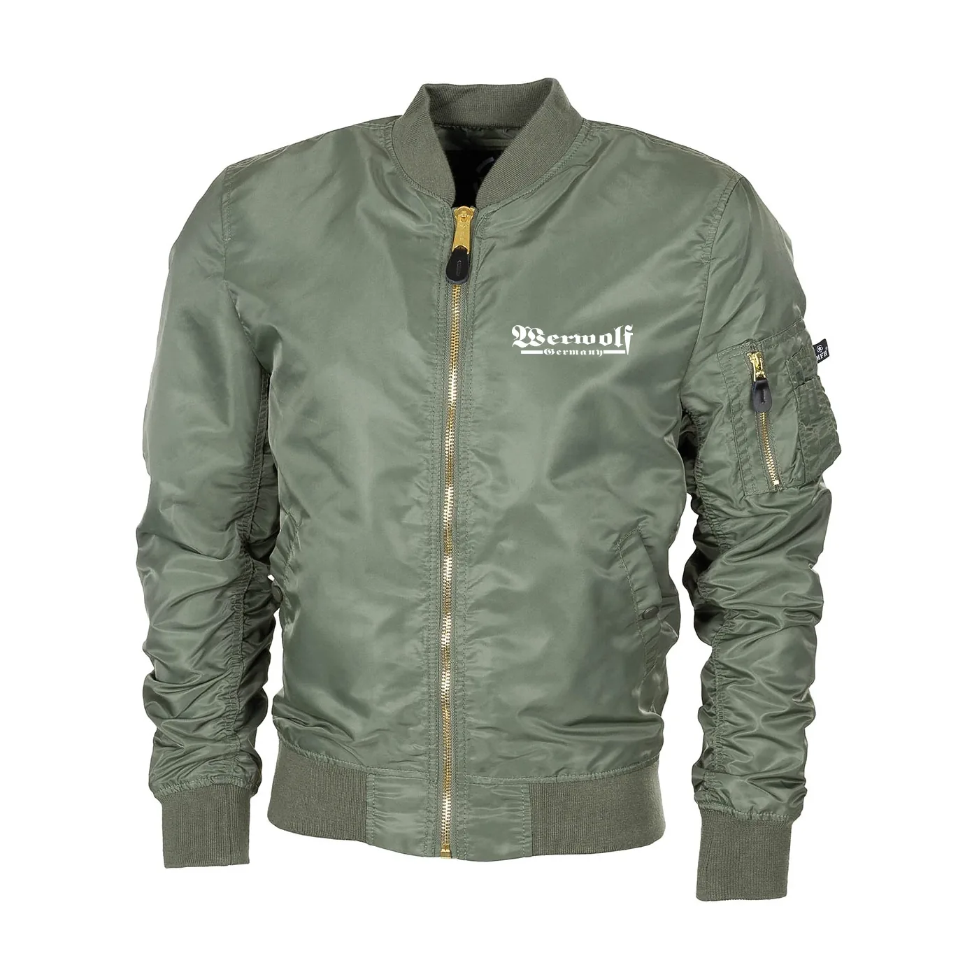 Bestickte MA1 Bomberjacke "Leichtversion" Schwarz - Werwolf Germany ohne Wolf
