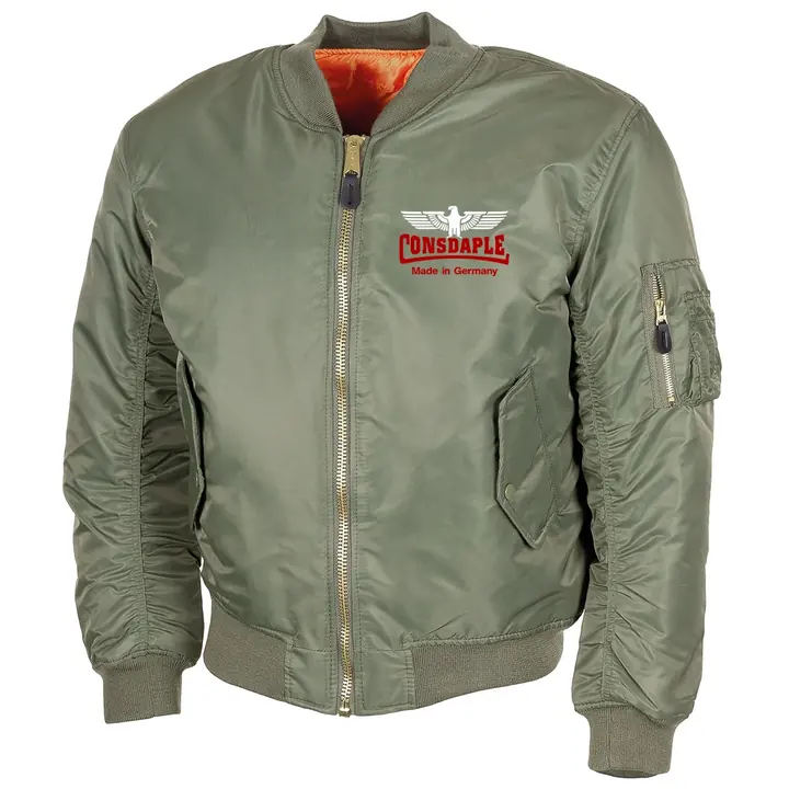 Bestickte MA1 Bomberjacke, Oliv - Consdaple, Adler made in Germany