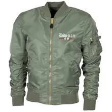 Bestickte MA1 Bomberjacke "Leichtversion" Schwarz - Division 88 Runen Vorderseite