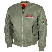 Bestickte MA1 Bomberjacke, Oliv - Blutendes Deutschland - gewählte Variante