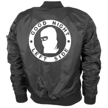 Bestickte MA1 Bomberjacke "Leichtversion" Schwarz - Good night left side Rückseite