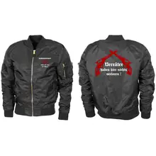 Bestickte MA1 Bomberjacke "Leichtversion" Schwarz - Kameradschaft mehr als nur ein Wort Vorder- und Rückseite