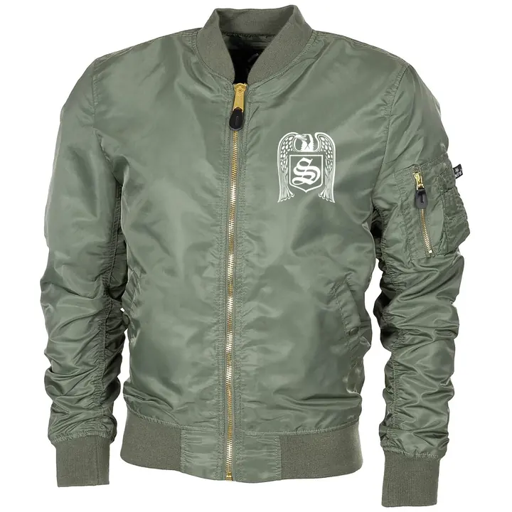 Bestickte MA1 Bomberjacke "Leichtversion" Schwarz - Skrewdriver, Adler