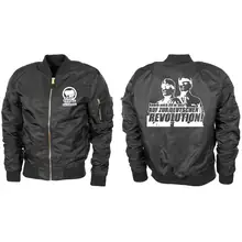 Bestickte MA1 Bomberjacke "Leichtversion" Schwarz - Komm zur Revolution - gewählte Variante