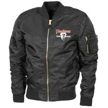 Bestickte MA1 Bomberjacke "Leichtversion" Schwarz - Landser, Soldat Vorderseite