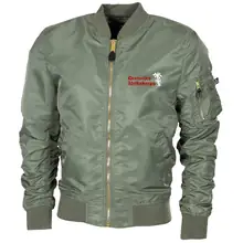 Bestickte MA1 Bomberjacke "Leichtversion" Schwarz - Deutsches Afrikakorps Vorderseite