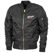 Bestickte MA1 Bomberjacke "Leichtversion" Schwarz - Ungeimpft, Spritze Vorderseite