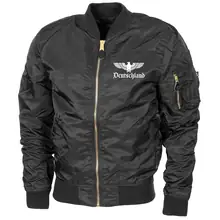 Bestickte MA1 Bomberjacke "Leichtversion" Schwarz - Adler, Deutschland - gewählte Variante