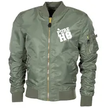 Bestickte MA1 Bomberjacke "Leichtversion" Schwarz - Pure H8 - gewählte Variante