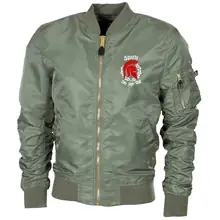 Bestickte MA1 Bomberjacke "Leichtversion" Schwarz - Sparta, bis zum Tod - gewählte Variante