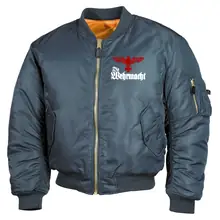 Bestickte MA1 Bomberjacke, Alphablau - Die Wehrmacht - gewählte Variante