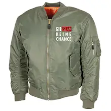 Bestickte MA1 Bomberjacke, Oliv - Gib Islam keine Chance Vorderseite