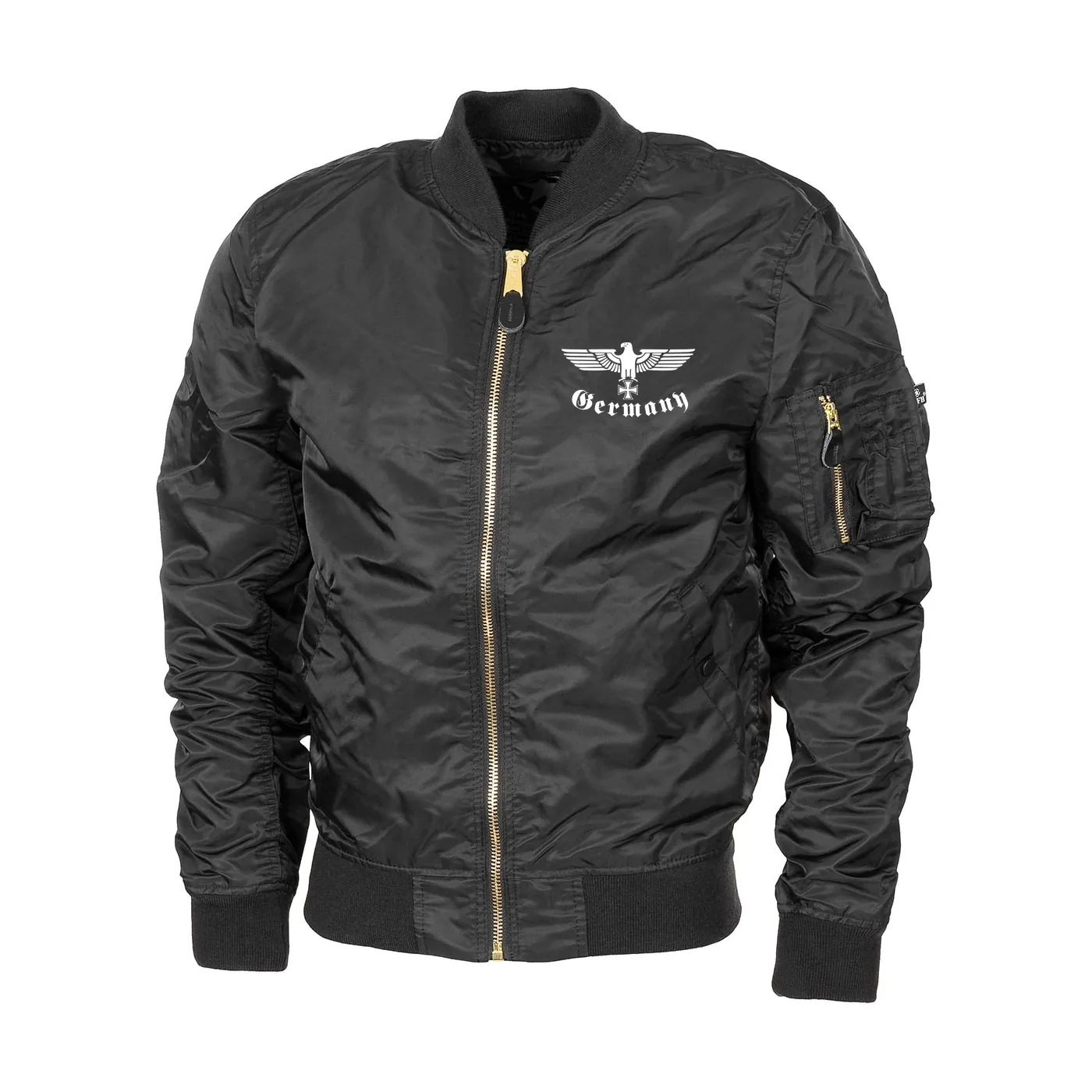 Bestickte MA1 Bomberjacke "Leichtversion" Schwarz - Germany, Adler