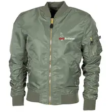 Bestickte MA1 Bomberjacke "Leichtversion" Schwarz - Heil Kräuter Vorderseite