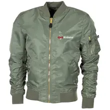 Bestickte MA1 Bomberjacke "Leichtversion" Schwarz - Heil Kräuter - gewählte Variante