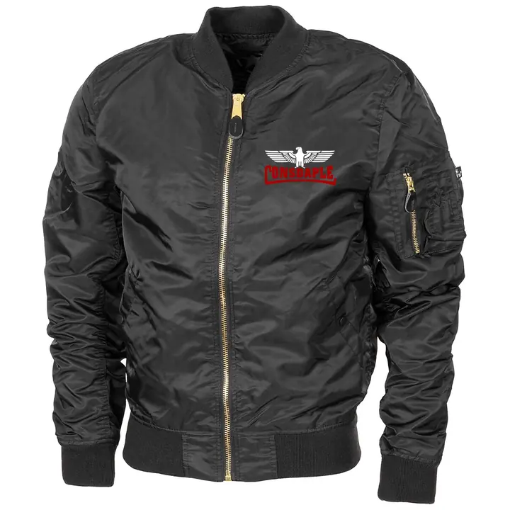 Bestickte MA1 Bomberjacke "Leichtversion" Schwarz - Consdaple mit Adler