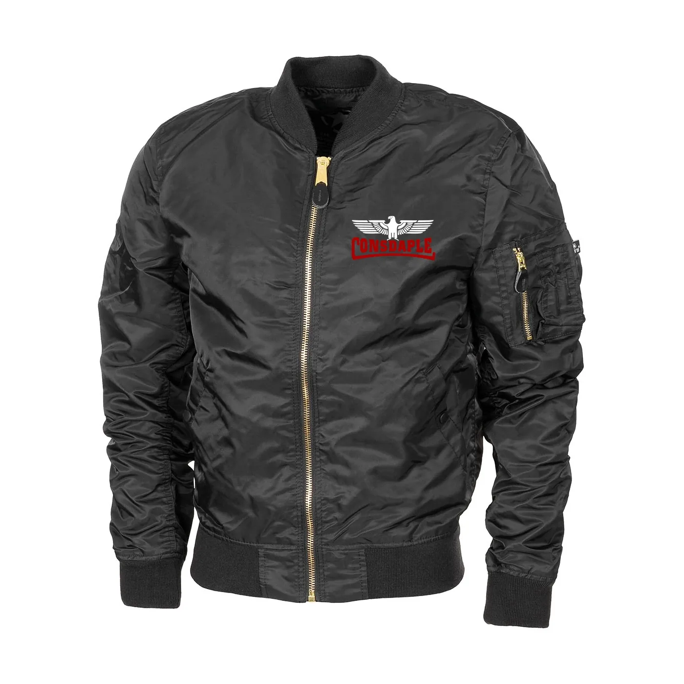 Bestickte MA1 Bomberjacke "Leichtversion" Schwarz - Consdaple mit Adler