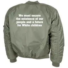 Bestickte MA1 Bomberjacke, Oliv - 14 Words Rückseite