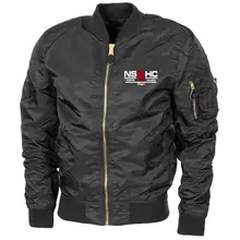 Bestickte MA1 Bomberjacke "Leichtversion" Schwarz - NS HC, more than music Vorderseite