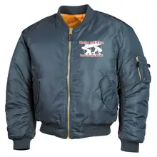 Bestickte MA1 Bomberjacke, Alphablau - Ruhm und Ehre dem deutschen Soldat - gewählte Variante