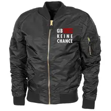 Bestickte MA1 Bomberjacke "Leichtversion" Schwarz - Gib Islam keine Chance - gewählte Variante
