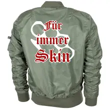 Bestickte MA1 Bomberjacke "Leichtversion" Schwarz - Für immer Skin Rückseite