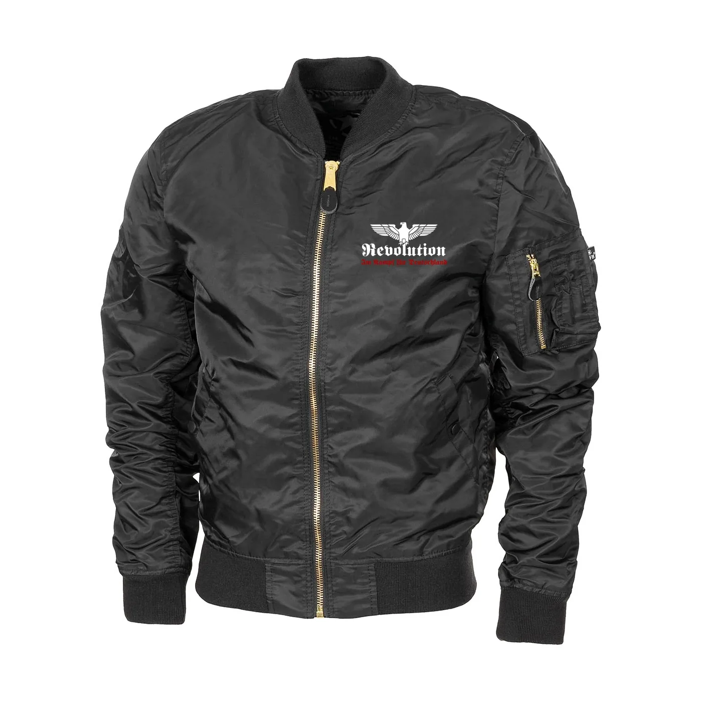 Bestickte MA1 Bomberjacke "Leichtversion" Schwarz - Revolution Deutschland