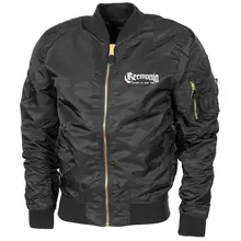 Bestickte MA1 Bomberjacke "Leichtversion" Schwarz - Germania, Deutsch ist mein Sinn Vorderseite