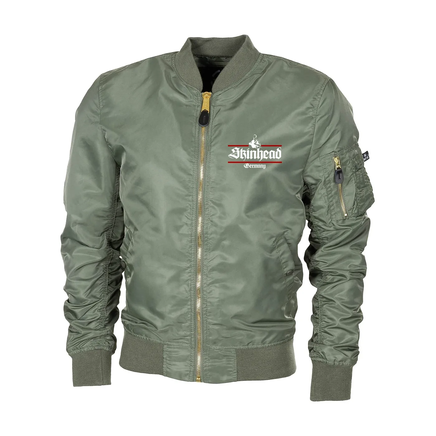 Bestickte MA1 Bomberjacke "Leichtversion" Schwarz - Skinhead Germany
