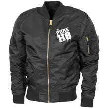 Bestickte MA1 Bomberjacke "Leichtversion" Schwarz - Pure H8 - gewählte Variante