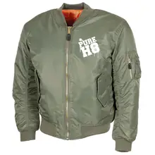 Bestickte MA1 Bomberjacke, Oliv - Pure H8 Vorderseite