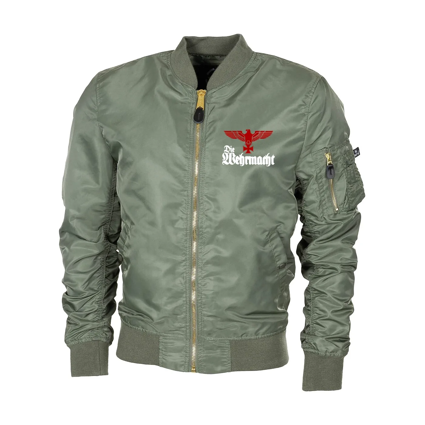 Bestickte MA1 Bomberjacke "Leichtversion" Schwarz - Die Wehrmacht
