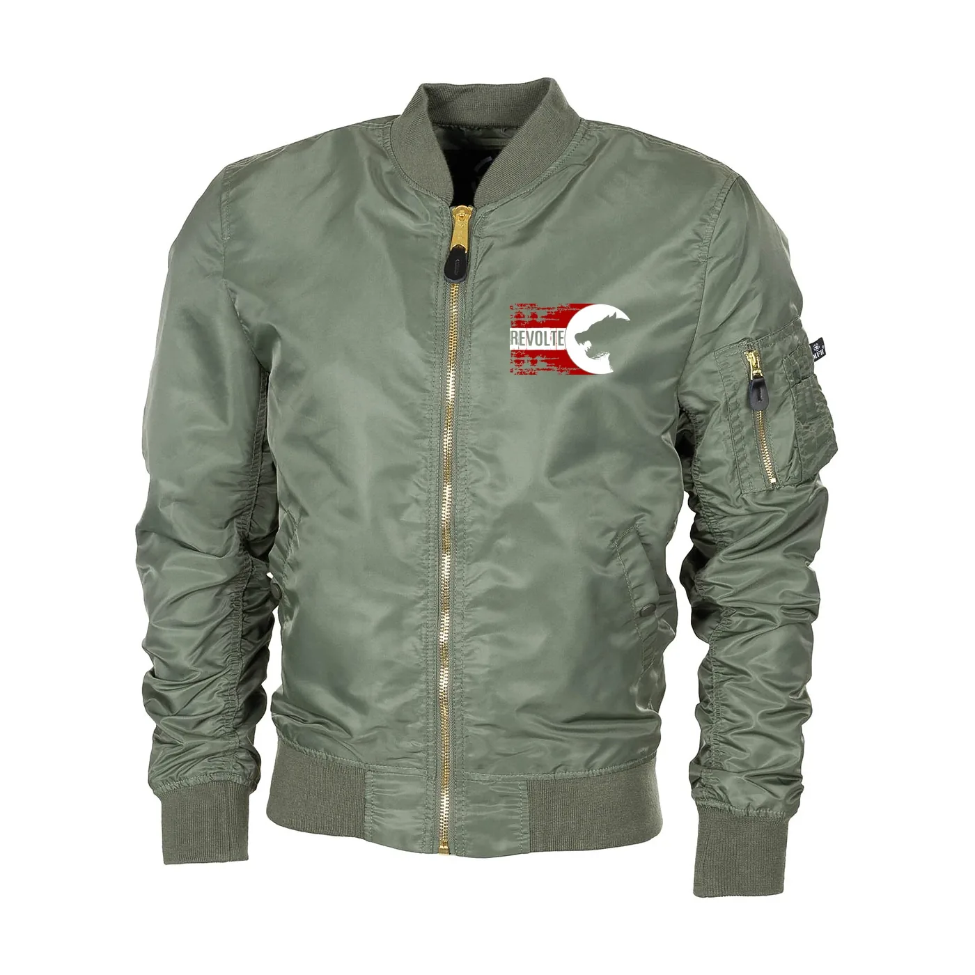 Bestickte MA1 Bomberjacke "Leichtversion" Schwarz - H8front Revolte