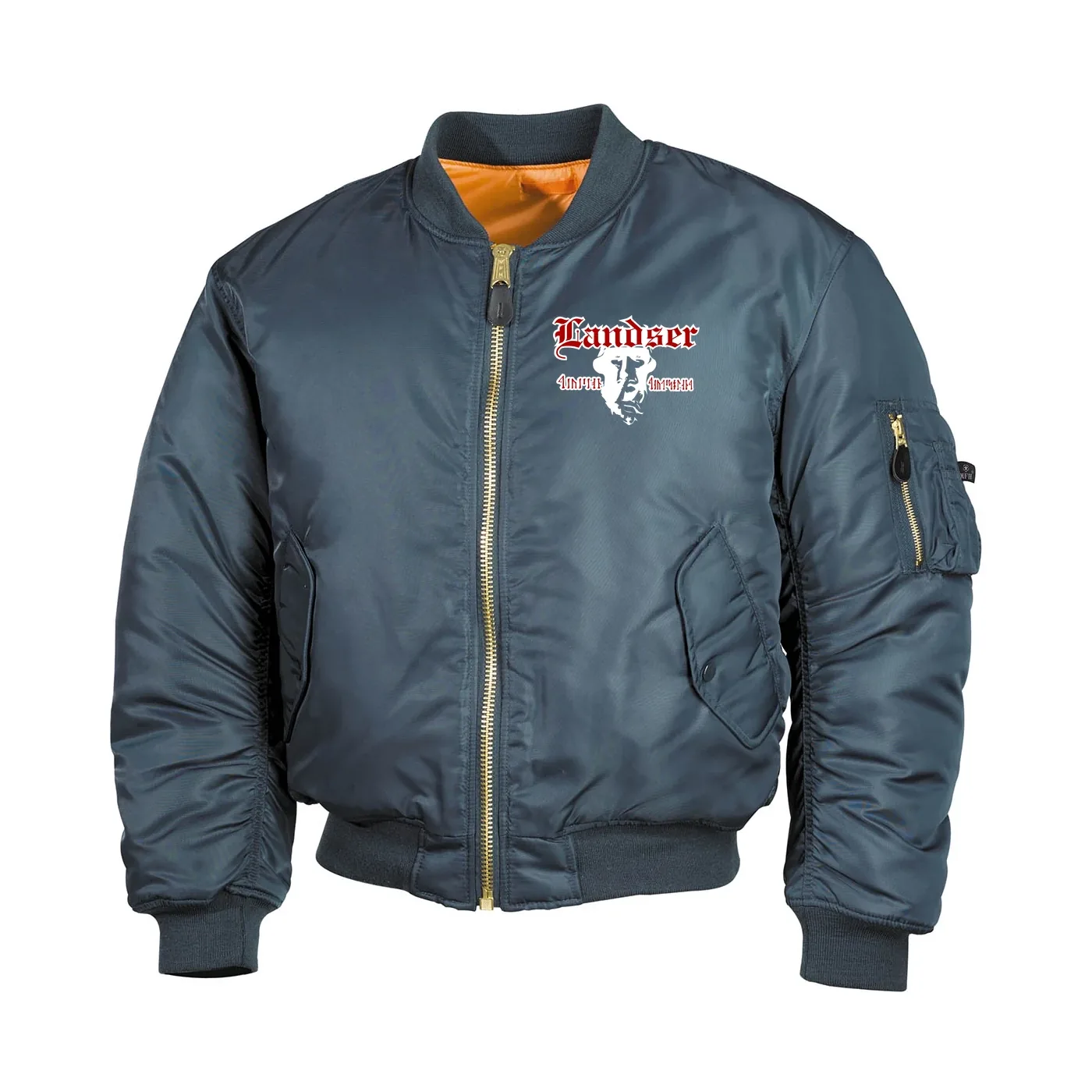 Bestickte MA1 Bomberjacke, Alphablau - Landser, Soldat