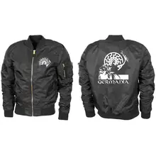 Bestickte MA1 Bomberjacke "Leichtversion" Schwarz - Germania Vorder- und Rückseite