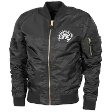 Bestickte MA1 Bomberjacke "Leichtversion" Schwarz - Germania Vorderseite