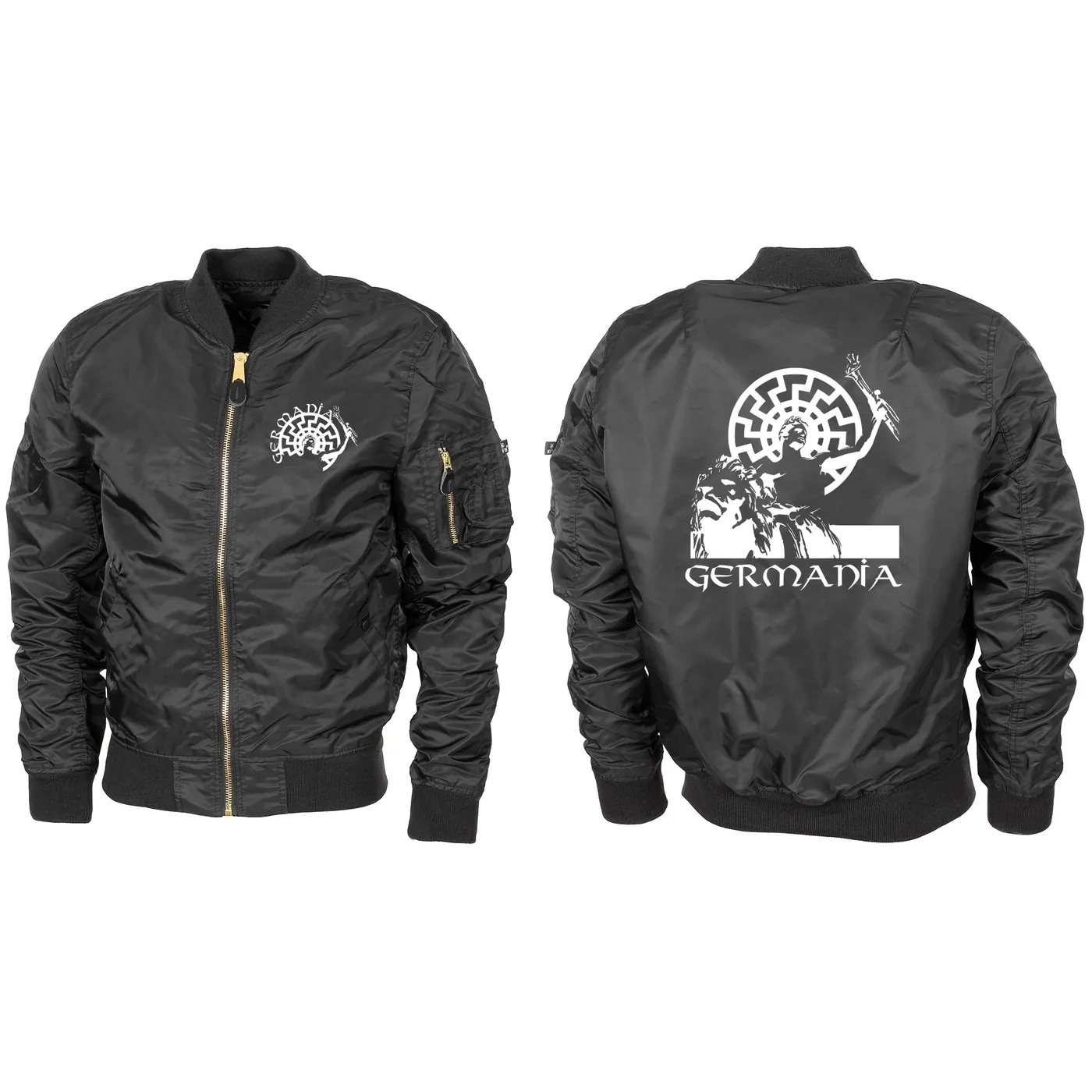 Bestickte MA1 Bomberjacke "Leichtversion" Schwarz - Germania