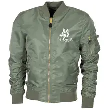 Bestickte MA1 Bomberjacke "Leichtversion" Schwarz - Fenrir - gewählte Variante