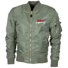 Bestickte MA1 Bomberjacke "Leichtversion" Schwarz - Mg42 Einigkeit, Recht und Freiheit Vorderseite