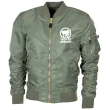 Bestickte MA1 Bomberjacke "Leichtversion" Schwarz - Komm zur Revolution Vorderseite