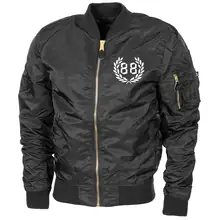 Bestickte MA1 Bomberjacke "Leichtversion" Schwarz - 88, kranz - gewählte Variante