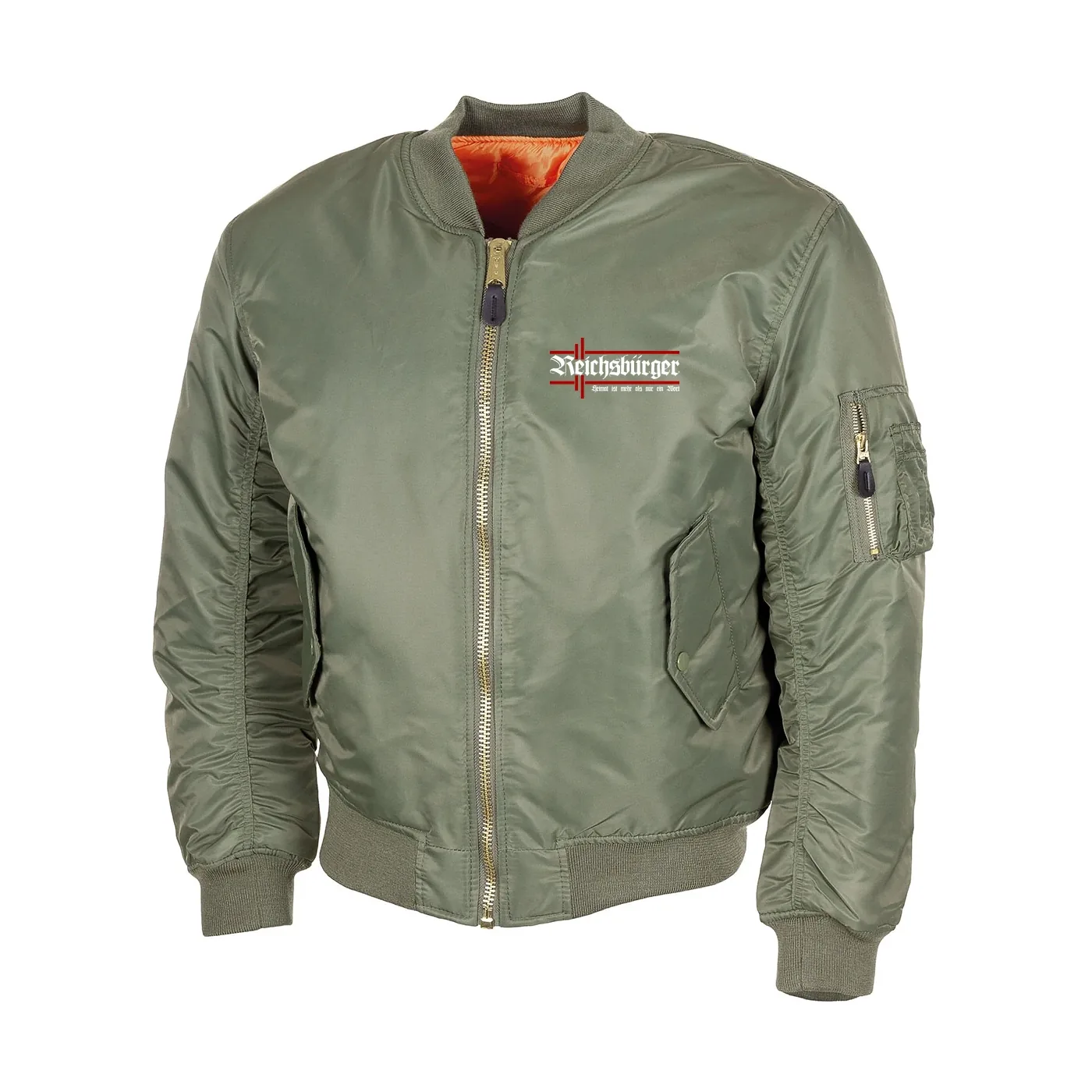 Bestickte MA1 Bomberjacke, Oliv - Reichsbürger, Heimat