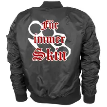Bestickte MA1 Bomberjacke "Leichtversion" Schwarz - Für immer Skin Rückseite
